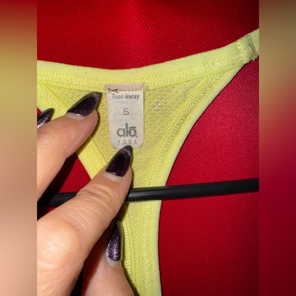 ALO Yoga Neon Yellow Racerback Tank Size Small - Picture 3 of 3